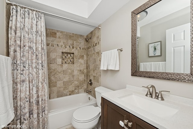 505 Crest Dr, Cary, IL 60013 - bathroom featuring vanity and shower / tub combo with curtain