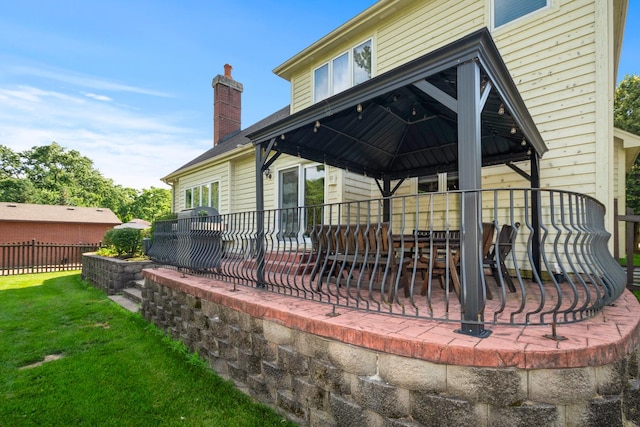 7715 Virginia Ct, Willowbrook, IL 60527 - back of property featuring a gazebo, a chimney, and a patio