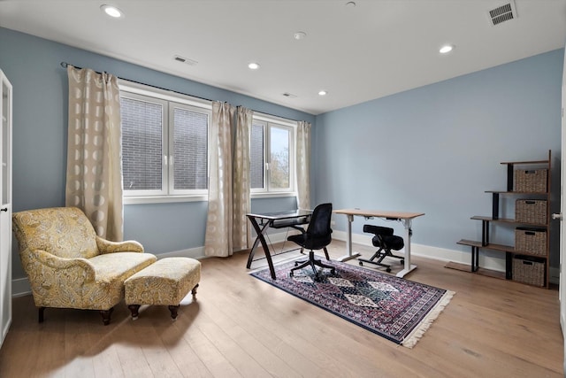 6223 S Ellis Ave, Chicago, IL 60637 - office area featuring wood finished floors and recessed lighting