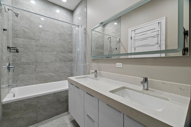 6223 S Ellis Ave, Chicago, IL 60637 - bathroom featuring tiled shower / bath combo and double vanity