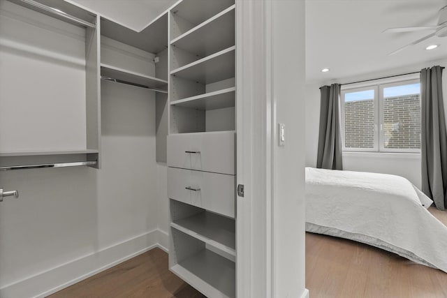 6223 S Ellis Ave, Chicago, IL 60637 - spacious closet featuring ceiling fan and wood finished floors