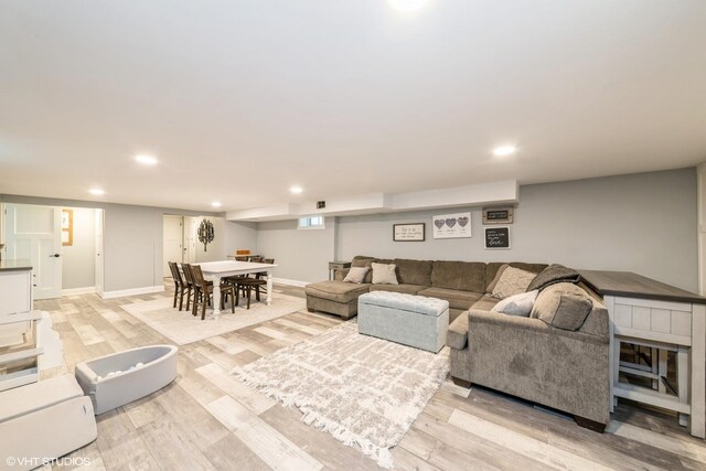 247 Tioga Ave, Bensenville, IL 60106 - living room with light wood-style floors and recessed lighting