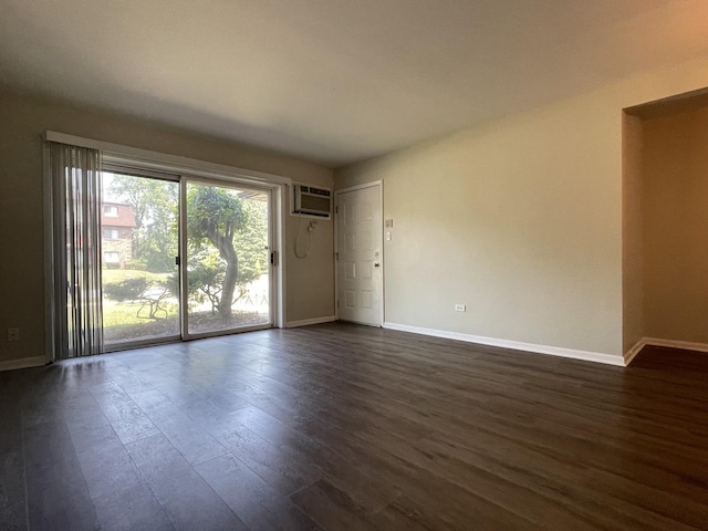 1208 Whispering Hills Ct Unit 1A, Naperville, IL 60540 - unfurnished room with dark wood-type flooring and an AC wall unit