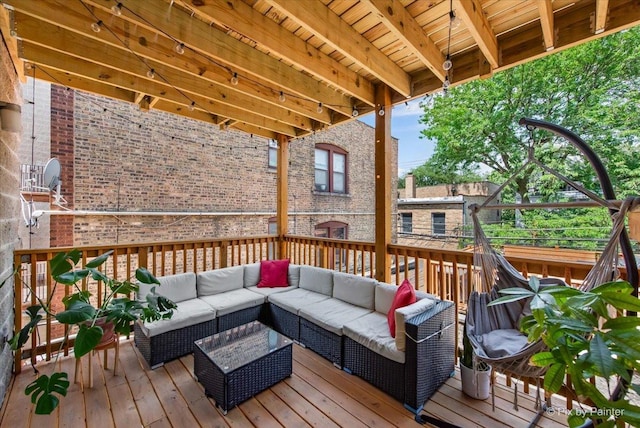 1124 W Diversey Pkwy Unit 2W, Chicago, IL 60614 - wooden deck with an outdoor living space