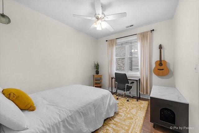 1124 W Diversey Pkwy Unit 2W, Chicago, IL 60614 - bedroom with wood finished floors and a ceiling fan