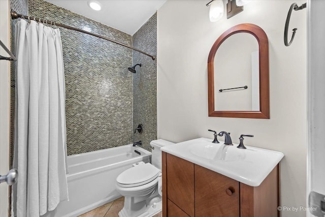 1124 W Diversey Pkwy Unit 2W, Chicago, IL 60614 - full bath featuring shower / bath combo with shower curtain, vanity, and tile patterned flooring