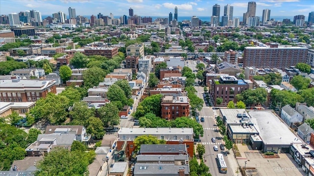 1124 W Diversey Pkwy Unit 2W, Chicago, IL 60614 - aerial overview of property's location featuring skyline