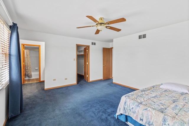 8425 Brookside Glen Dr, Tinley Park, IL 60487 - bedroom with carpet, a spacious closet, and ceiling fan