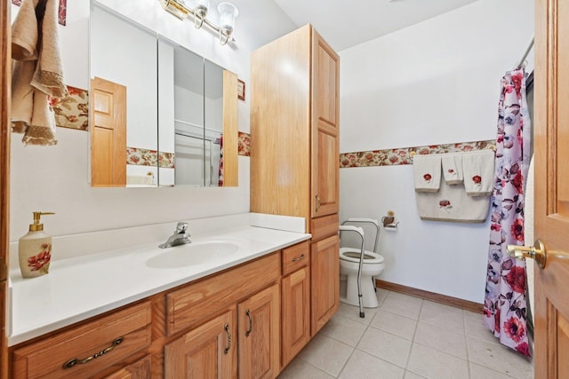 757 Bauman St Unit 0, Marengo, IL 60152 - full bath featuring vanity, tile patterned floors, and a shower with shower curtain