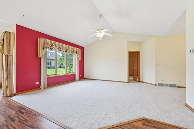 757 Bauman St Unit 0, Marengo, IL 60152 - carpeted empty room with lofted ceiling and ceiling fan