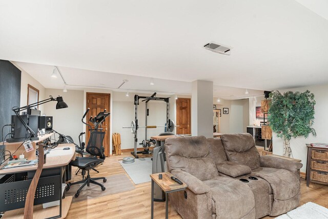 407 Anthony Ct, Oswego, IL 60543 - living room featuring light wood-style floors and an office area