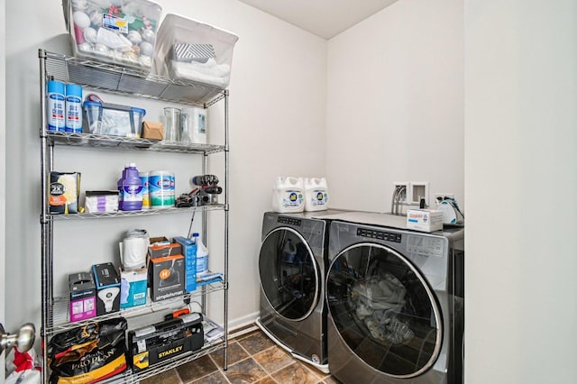 2903 Henley Ln, Naperville, IL 60540 - laundry room featuring separate washer and dryer and stone finish floors