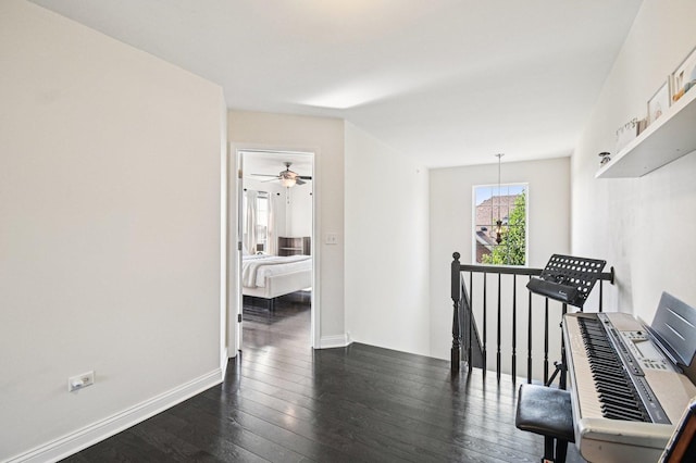 2903 Henley Ln, Naperville, IL 60540 - corridor with an upstairs landing and dark wood-type flooring