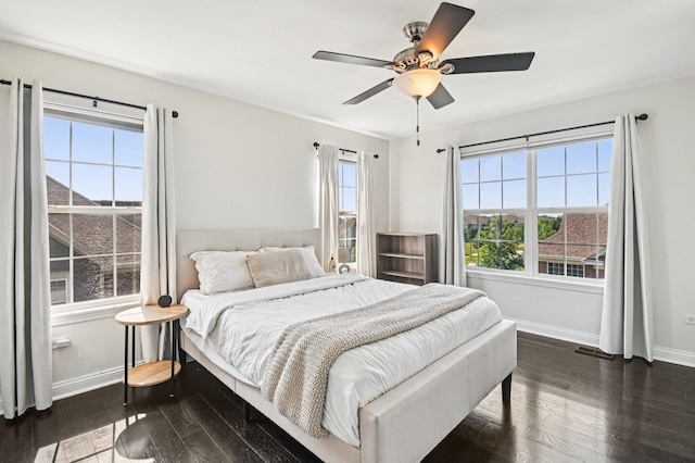 2903 Henley Ln, Naperville, IL 60540 - bedroom featuring dark wood finished floors and ceiling fan
