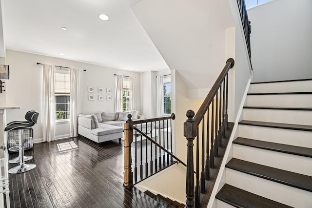 2903 Henley Ln, Naperville, IL 60540 - staircase featuring wood-type flooring and recessed lighting