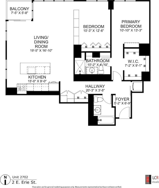 2 E Erie St Unit 2702, Chicago, IL 60611 - view of home floor plan