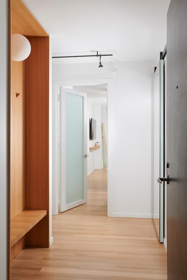 2 E Erie St Unit 2702, Chicago, IL 60611 - corridor with wood finished floors and a barn door