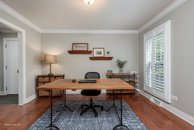985 W Bauer Rd, Naperville, IL 60563 - home office with ornamental molding and wood finished floors
