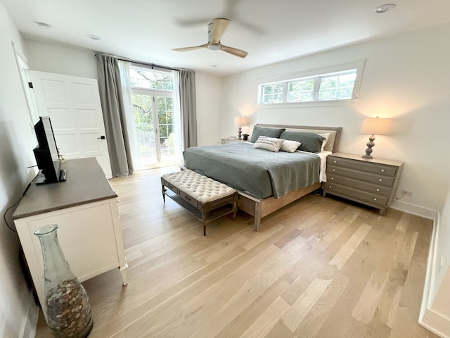 204 Country Commons Rd, Trout Valley, IL 60013 - bedroom with multiple windows, light wood-type flooring, and a ceiling fan