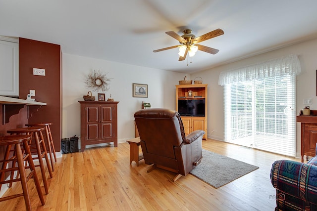 1538 Queen Ann Ln, Gurnee, IL 60031 - living room with a ceiling fan and light wood-style floors