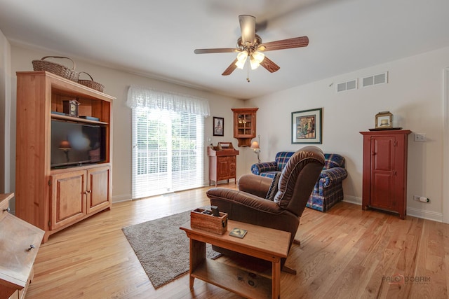 1538 Queen Ann Ln, Gurnee, IL 60031 - living room with a ceiling fan and light wood-style floors