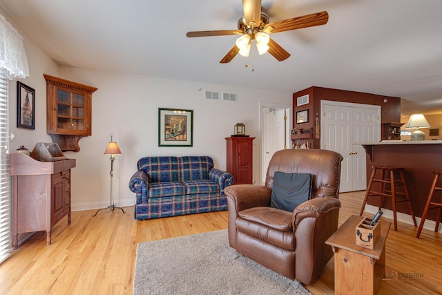 1538 Queen Ann Ln, Gurnee, IL 60031 - living room with light wood-style flooring and a ceiling fan