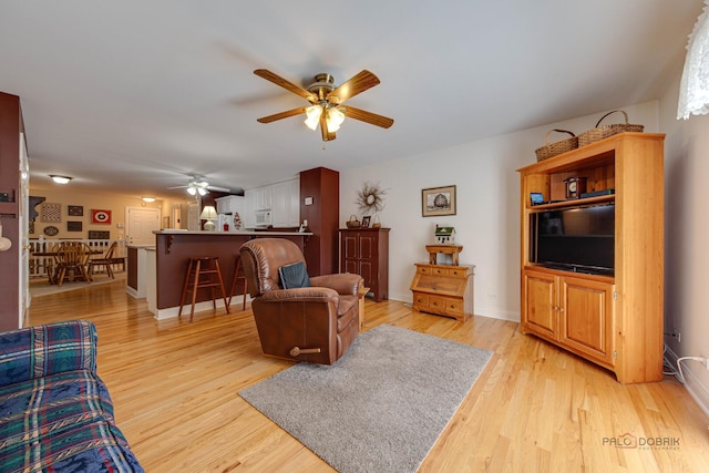 1538 Queen Ann Ln, Gurnee, IL 60031 - living area with a ceiling fan and light wood finished floors