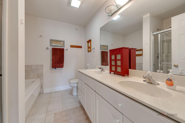 1538 Queen Ann Ln, Gurnee, IL 60031 - full bath featuring double vanity, tile patterned floors, a garden tub, and a shower stall