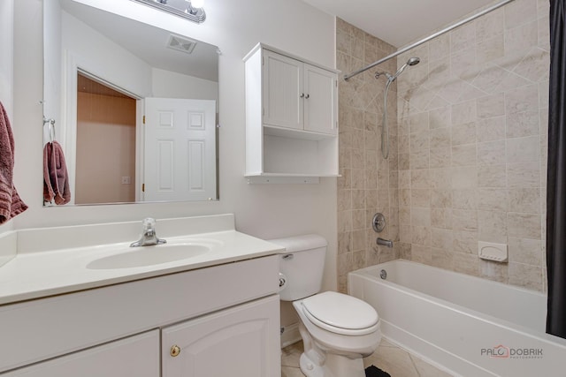 1538 Queen Ann Ln, Gurnee, IL 60031 - bathroom with shower / bath combination, vanity, and tile patterned flooring
