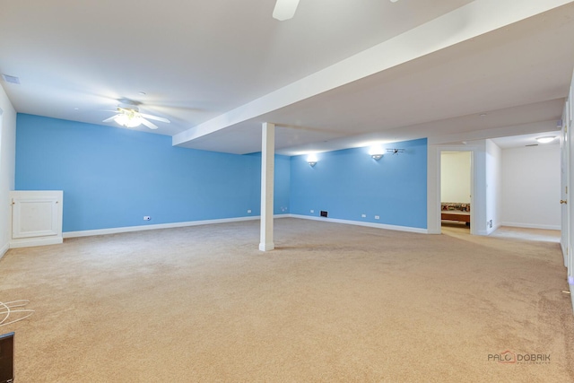1538 Queen Ann Ln, Gurnee, IL 60031 - finished basement with a ceiling fan and carpet