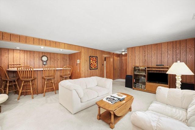 15138 S 75th Ct Unit 0, Orland Park, IL 60462 - living room with bar, wooden walls, and carpet floors