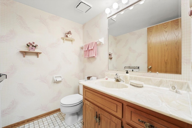 15138 S 75th Ct Unit 0, Orland Park, IL 60462 - bathroom with vanity, tile patterned floors, and wallpapered walls