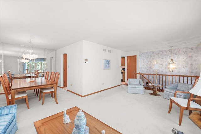 15138 S 75th Ct Unit 0, Orland Park, IL 60462 - living room with a chandelier, carpet floors, and wallpapered walls