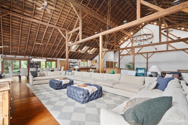 51 Chippewa Dr, Oswego, IL 60543 - living area with wood-type flooring and lofted ceiling