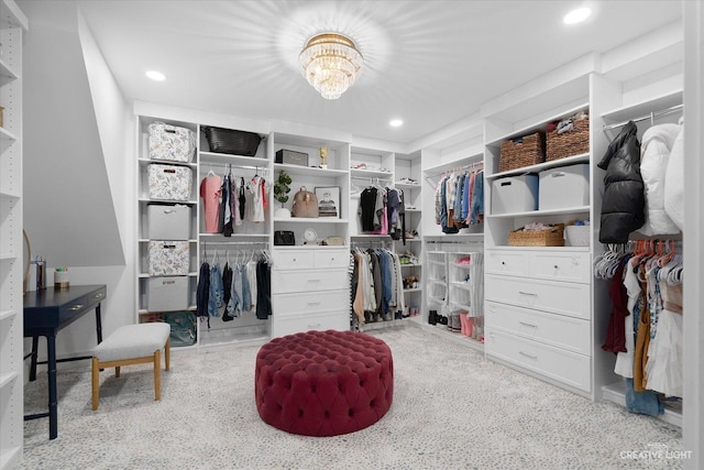 51 Chippewa Dr, Oswego, IL 60543 - walk in closet with a chandelier