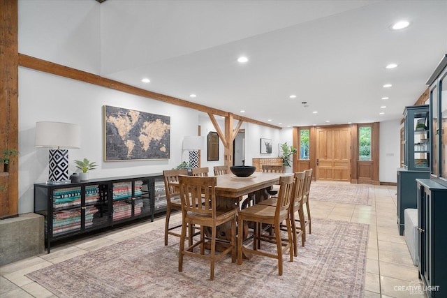 51 Chippewa Dr, Oswego, IL 60543 - dining space with recessed lighting and light tile patterned floors