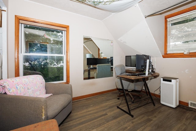 17366 Walden Rd, Hudson, IL 61748 - office space with wood finished floors and vaulted ceiling