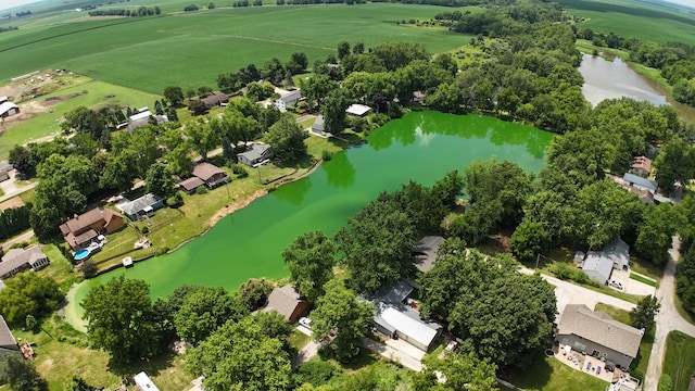 17366 Walden Rd, Hudson, IL 61748 - aerial view of residential area with a large body of water
