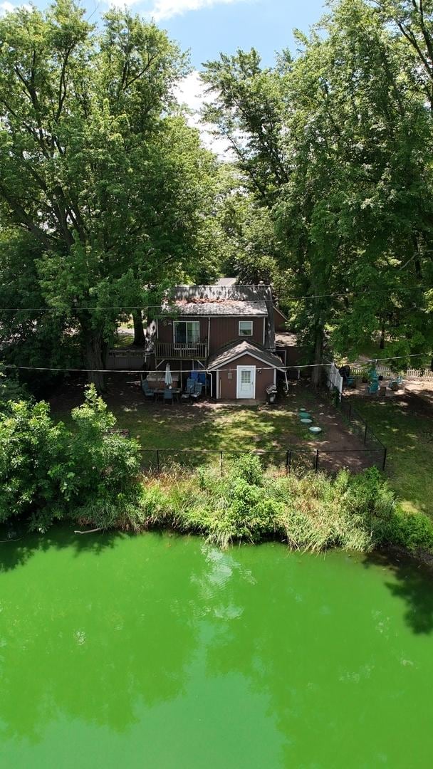 17366 Walden Rd, Hudson, IL 61748 - rear view of house featuring a water view
