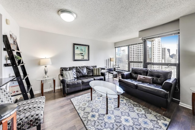 30 E Huron St Unit 2603, Chicago, IL 60611 - living room with wood finished floors and a textured ceiling