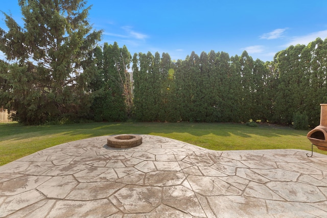 255 Ironbark Ct, Bolingbrook, IL 60440 - view of patio / terrace featuring a fire pit