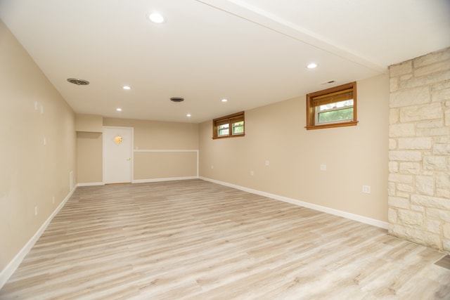 2900 W Birchwood Ave, Chicago, IL 60645 - basement featuring light wood-style floors and recessed lighting