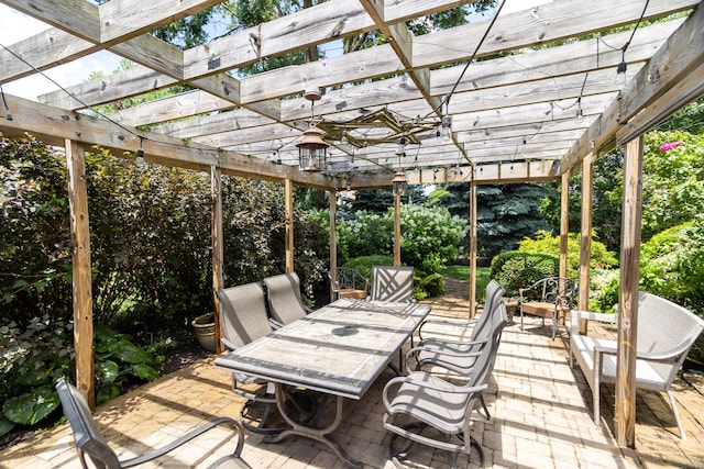 2900 W Birchwood Ave, Chicago, IL 60645 - view of patio featuring a pergola and outdoor dining space