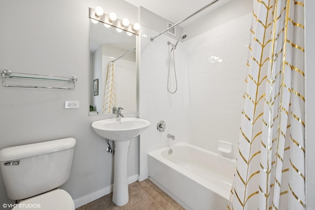 200 W Grand Ave Unit 1803, Chicago, IL 60654 - bathroom featuring shower / bathtub combination with curtain and tile patterned flooring