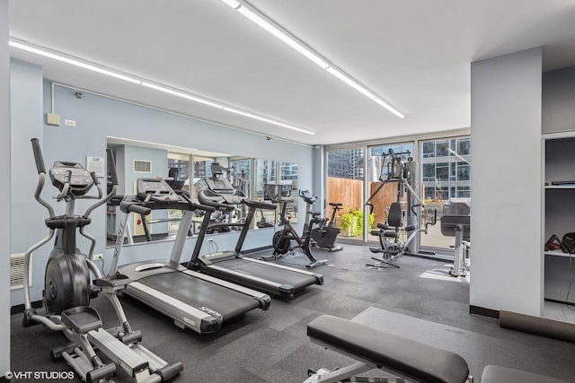 200 W Grand Ave Unit 1803, Chicago, IL 60654 - exercise room with a wall of windows