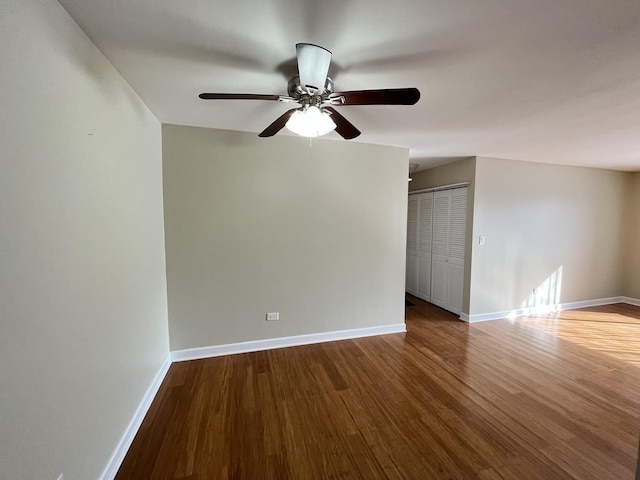 6156 Knoll Way Dr Unit 101, Willowbrook, IL 60527 - unfurnished room featuring wood finished floors and a ceiling fan