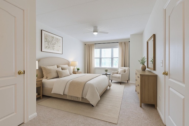 111 N Larch Ave Unit 206, Elmhurst, IL 60126 - bedroom with light carpet and ceiling fan