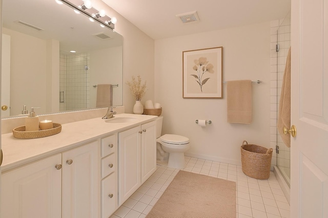 111 N Larch Ave Unit 206, Elmhurst, IL 60126 - bathroom with a shower stall, vanity, and tile patterned floors