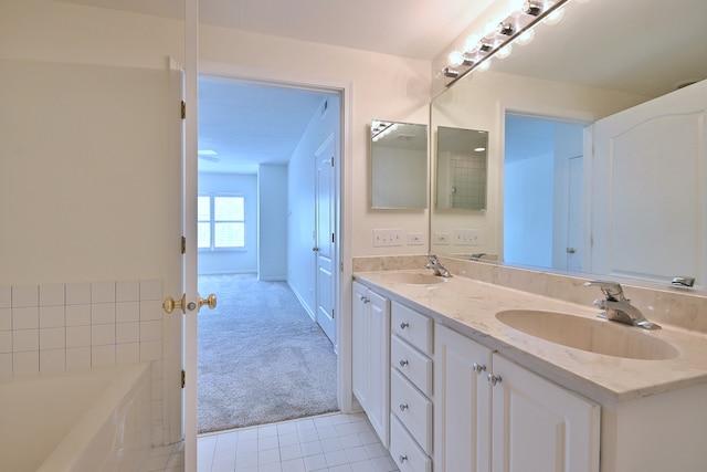 111 N Larch Ave Unit 206, Elmhurst, IL 60126 - full bath with double vanity, tile patterned floors, and a bath