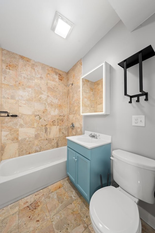 4604 N Monticello Ave Unit 3E, Chicago, IL 60625 - full bathroom featuring vanity, shower / washtub combination, and stone finish floors